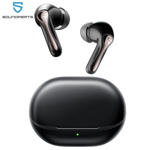 سماعات SOUNDPEATS Air5 Pro اللاسلكية مع خاصية إلغاء الضوضاء التكيفية الهجينة بقوة 55 ديسيبل، بلوتوث 5.4، صوت عالي الدقة LDAC AptX بدون فقدان، 6 ميكروفونات مع تقنية الذكاء الاصطناعي لتقليل الضوضاء