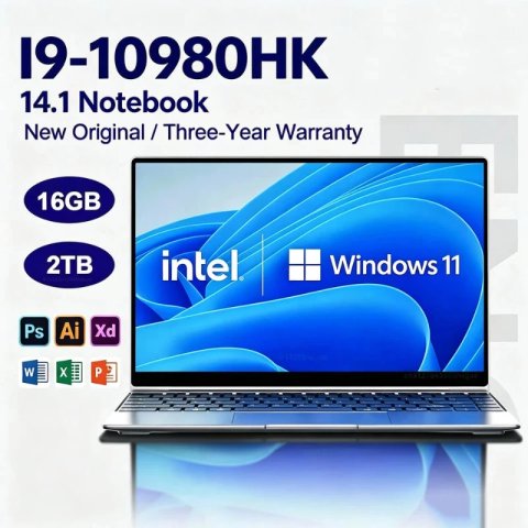 لابتوب 2026 بمعالج Intel Core i9-10980HK، نظام Windows 11 Pro، شاشة 14.1 بوصة FHD، ذاكرة رام 16 جيجابايت، تخزين SSD 1 تيرابايت/2 تيرابايت، فتح بالبصمة، مناسب للمكتب والألعاب