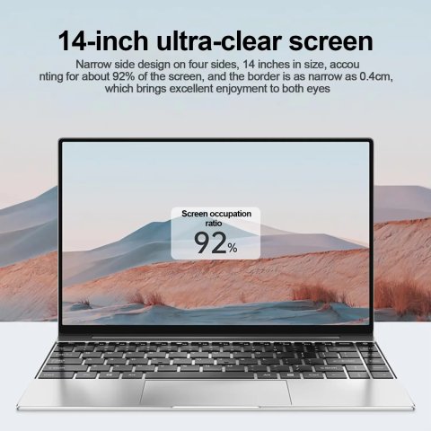 لابتوب ألعاب 14.1 بوصة بمعالج إنتل كور i9-9900 وذاكرة 32 جيجابايت، تخزين 2 تيرابايت، نظام ويندوز 11، شاشة عالية الدقة 1920×1080، لوحة مفاتيح مضاءة خلفياً، وتصميم نحيف جداً للاستخدام المكتبي واللعب
